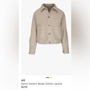 AG Genni Tan Denim Jacket. Size Small (wld also fit Medium) in mint condition